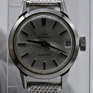 Vintage Jules Jurgensen Ladies 17 Jewel Automatic Silver 20mm 1960s Watch
